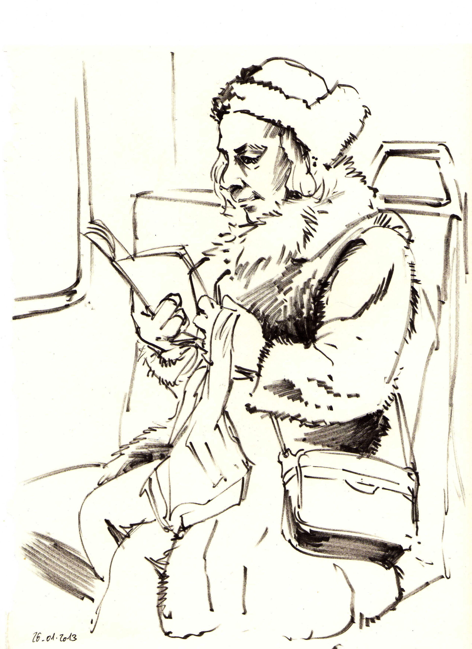 Une femme à chapka