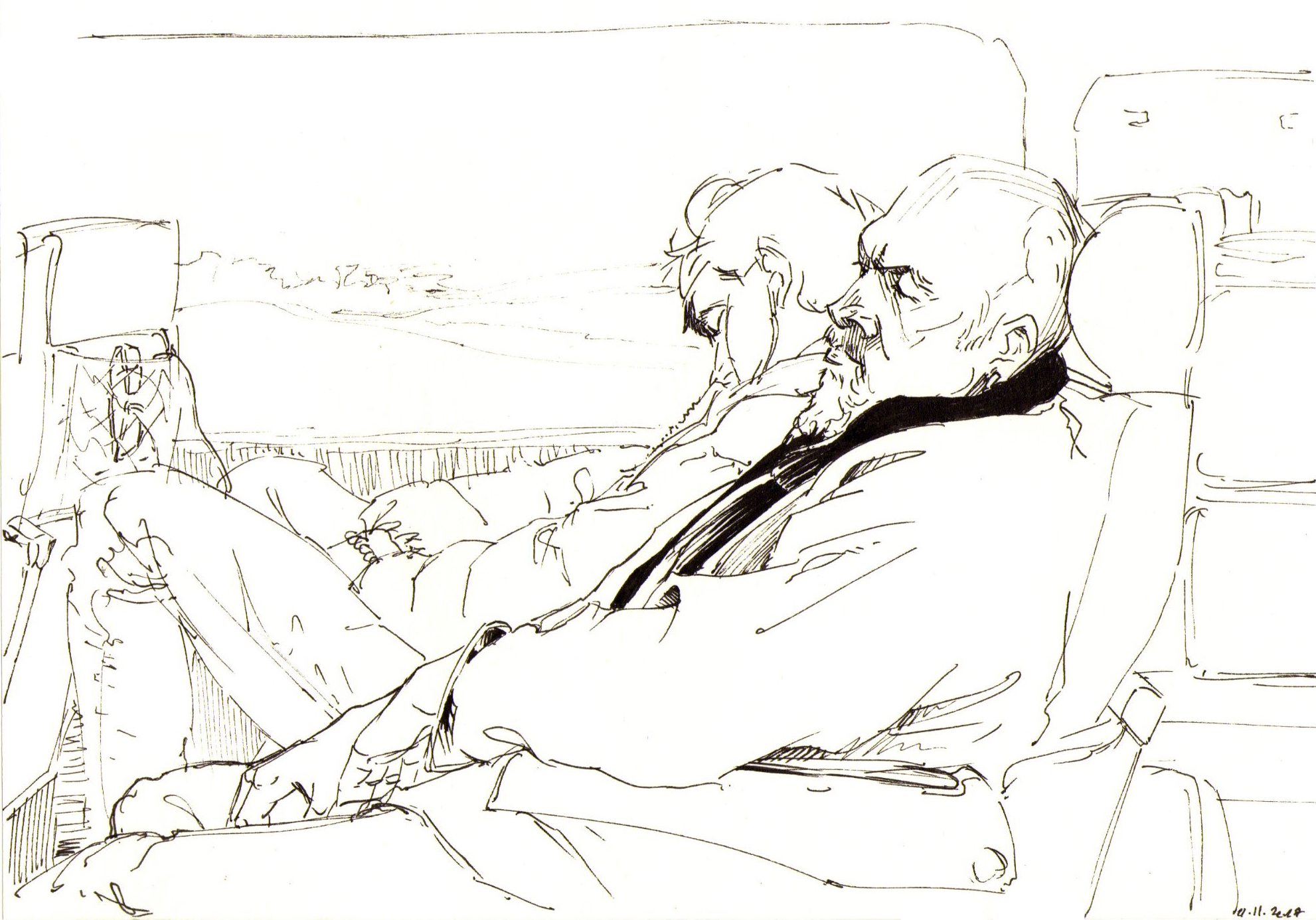 Sieste dans le train